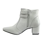 Bota Feminina Social Lirom Cano Curto Fivela Branca