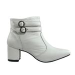 Bota Feminina Social Lirom Cano Curto Fivela Branca