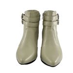 Bota Feminina Social Lirom Cano Curto Fivela Marfim