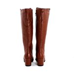Botas Femininas De Montaria Lirom Cano Alto Com Salto Em Couro Legitimo Marrom