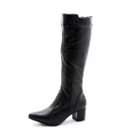 Botas Femininas De Montaria Lirom Cano Alto Com Salto Em Couro Legitimo Preta