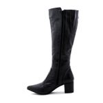 Botas Femininas De Montaria Lirom Cano Alto Com Salto Em Couro Legitimo Preta