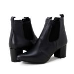 Bota Feminina Social Bico Fino Lirom Cano Curto Preta