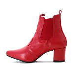 Bota Feminina Social Bico Fino Lirom Cano Curto Vermelha