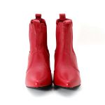 Bota Feminina Social Bico Fino Lirom Cano Curto Vermelha