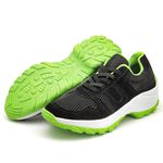 Tenis Feminino Lirom Casual Caminhadas Leve Confortável Preto/Verde