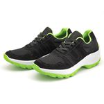 Tenis Feminino Lirom Casual Caminhadas Leve Confortável Preto/Verde