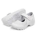 Tênis Feminino Sapatilha Boneca Lirom Confortável Recortes Velcro Tecido e Couro Branco