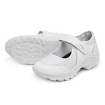 Tênis Feminino Sapatilha Boneca Lirom Confortável Recortes Velcro Tecido e Couro Branco