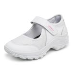 Tênis Feminino Sapatilha Boneca Lirom Confortável Recortes Velcro Tecido e Couro Branco