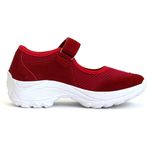 Tênis Feminino Sapatilha Lirom Sapato Boneca Confortável Sola Alta Vermelho