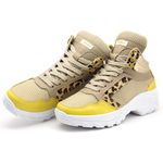 Tênis Feminino Casual Academia Lirom Fitness Lingua Alta Em Couro Luxo Onça