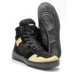 Tenis Feminino Sneakers Lirom Fit Preto e Dourado