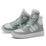 Tenis Feminino Sneakers Lirom Fitness Couro Verde E Branco