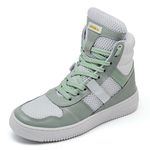 Tenis Feminino Sneakers Lirom Fitness Couro Verde E Branco