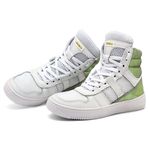 Tenis Feminino Sneakers Lirom Fitness Couro Branco/Verde 