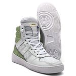 Tenis Feminino Sneakers Lirom Fitness Couro Branco/Verde 
