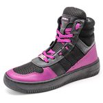 Tenis Feminino Botinha De Treino Lirom Fitness Em Couro Cano Alto