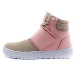 Tenis Feminino Botinha De Treino Lirom Fitness Cano Alto Confortável Rosa