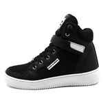 Tenis Masculino Top Fitness Cano Alto Em Couro Preto/Branco