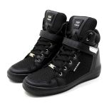 Tenis Top Fitness Cano Alto Em Couro Preto