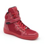 Tenis Top Fitness Cano Alto Em Couro Vermelho
