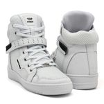 Tenis Sneaker Top Fitness Cano Alto Em Couro Branco