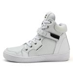 Tenis Sneaker Top Fitness Cano Alto Em Couro Branco