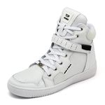 Tenis Sneaker Top Fitness Cano Alto Em Couro Branco
