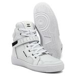 Tenis Sneaker Top Fitness Cano Alto Em Couro Branco