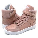 Tenis Feminino Sneakers Lirom Fit Em Couro Rosê