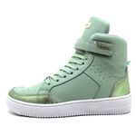 Tenis Feminino Sneakers Lirom Fit Em Couro Verde