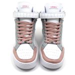 Tenis Feminino Sneakers Lirom Fit Em Couro Branco/Rosê/Verde