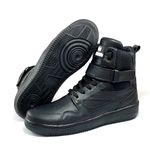 Tênis Sneaker Cano Alto Lirom Fitness Treino Academia Em Couro Preto