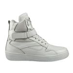 Tênis Sneaker Cano Alto Lirom Fitness Treino Academia Em Couro Branco
