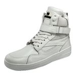 Tênis Sneaker Cano Alto Lirom Fitness Treino Academia Em Couro Branco