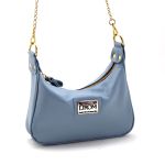 Bolsa Feminina Pequena Marca Lirom Couro Legitimo Azul