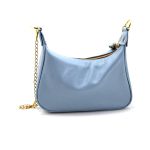Bolsa Feminina Pequena Marca Lirom Couro Legitimo Azul