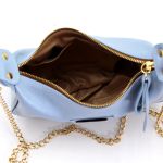 Bolsa Feminina Pequena Marca Lirom Couro Legitimo Azul