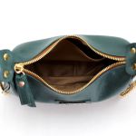 Bolsa Feminina Pequena Marca Lirom Couro Legitimo Verde