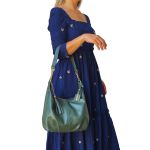 Bolsa Feminina Lirom Em Couro Legitimo Social Festa Luxo verde