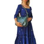Bolsa Feminina Lirom Em Couro Legitimo Social Festa Luxo verde
