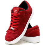 Tênis Casual Conforto Top Fitness Cano Baixo Vermelho