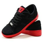 Tênis Casual Conforto Top Fitness Cano Baixo Preto/Vermelho