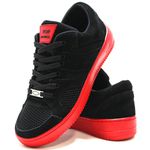 Tênis Casual Conforto Top Fitness Cano Baixo Preto/Vermelho