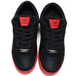 Tênis Casual Conforto Top Fitness Cano Baixo Preto/Vermelho