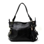 Bolsas Femininas Grande De Couro Legitimo Lirom Alça de Ombro Preta