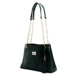 Bolsas Femininas Couro Legítimo Lirom Alça Corrente Dourada Luxuosa Verde
