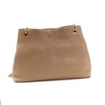 Bolsas Femininas Couro Legítimo Lirom Alça Corrente Dourada Luxuosa Nude