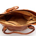 Bolsas Femininas Grande De Couro Legitimo Macio Lirom Super Luxuosa Caramelo